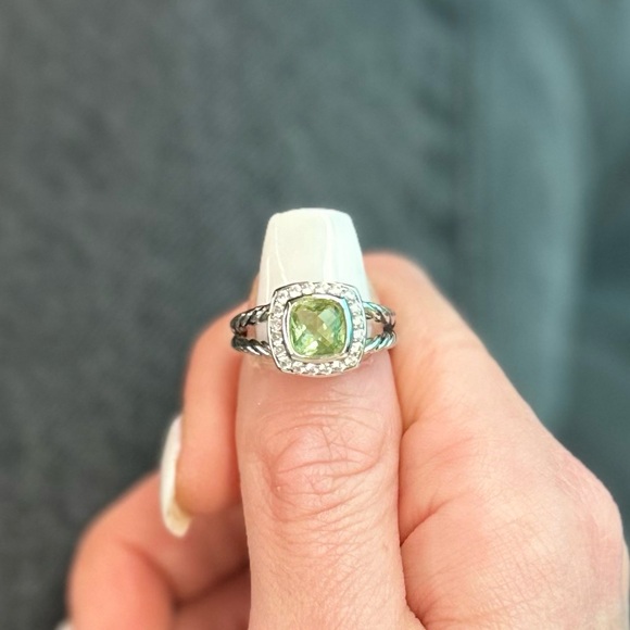DY Petite Albion Ring with Prasiolite & Diamonds - Picture 3 of 16